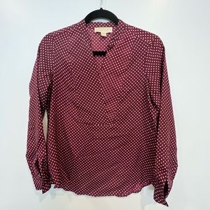 Michael Kors Maroon Polka Dot Blouse